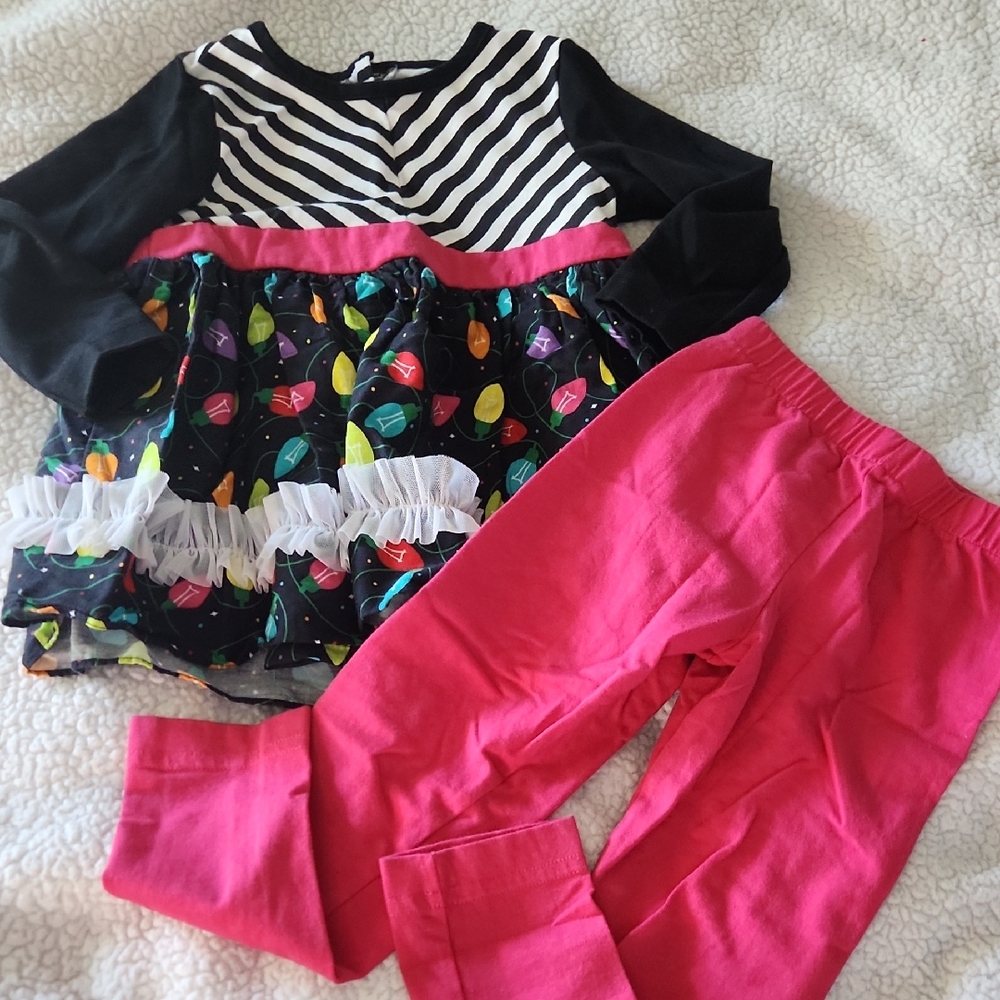 Ricrac & Ruffles Christmas tree light outfit Size 3T